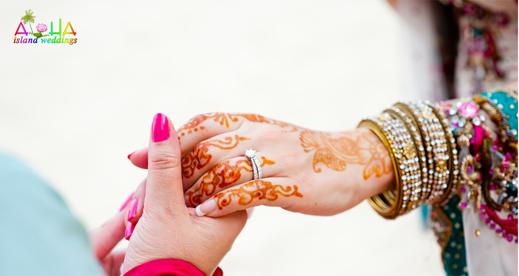 indian wedding henna painted hand in Honolulu